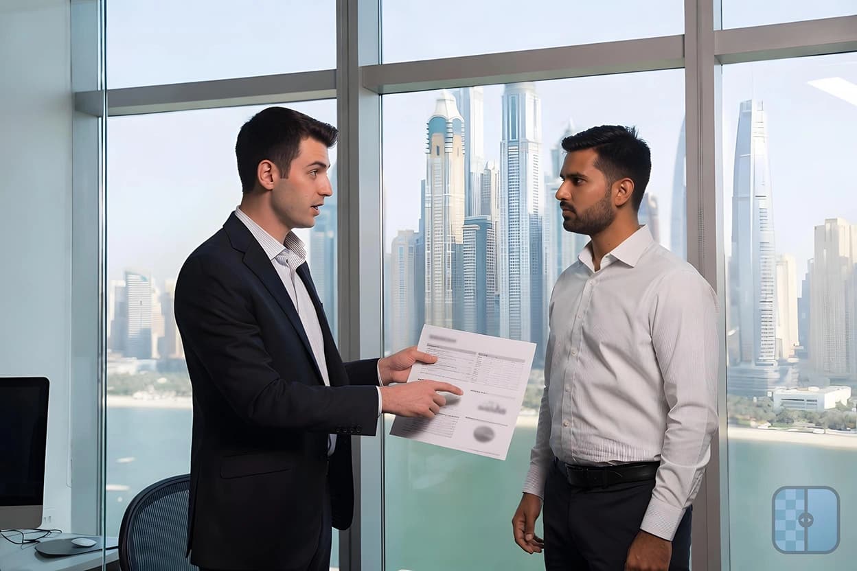Business advisor discussing compliance planning